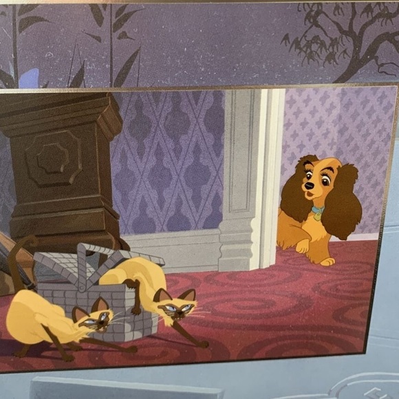 NWOT Disney Beautiful Exclusive Lady and The Tramp lithograph - Picture 4 of 7